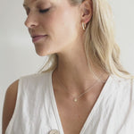 Customize Letter Circle Necklace in Solid Gold 1