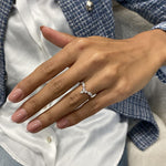 Stunning 0.56 CT Round & Marquise Moissanite Stones Wedding Bands 3