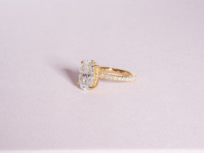 Stunning 3.50 CT Oval Shape Moissanite Engagement Ring with Hidden Halo & Pave Design 2