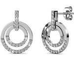 Round Cut Cubic Zirconia in 925 Sterling Silver Earrings 1