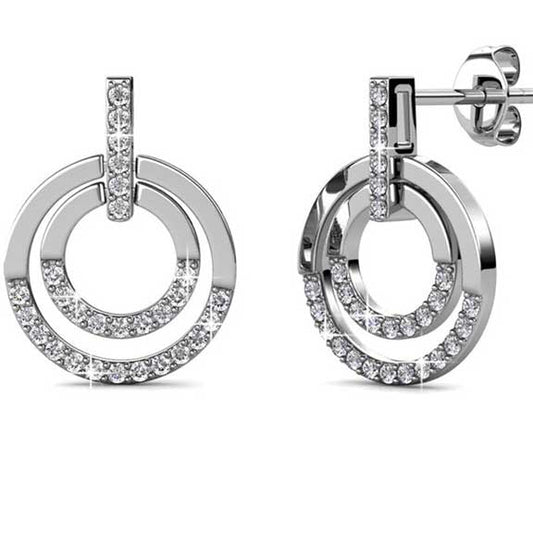 Round Cut Cubic Zirconia in 925 Sterling Silver Earrings 1
