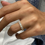 Stunning 0.99 CT Emerald Moissanite Stones Half Eternity Wedding Bands 5