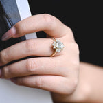 Stunning 1.0 - 2.0 CT Emerald Moissanite Engagement Ring With Cluster Design 6
