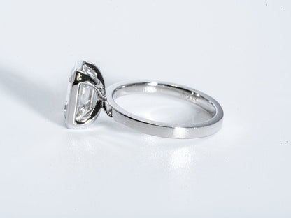 Classic 2.0 CT Emerald Moissanite Engagement Ring with Bezel Design 5