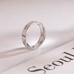 Delicate Moissanite Band with 0.20 TCW Emerald Cut Stones in Solid Gold 6