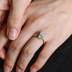 Stunning 1.5 - 2.5 CT Radiant Moissanite Engagement Ring with Pave & Hidden Halo Design 6