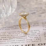 Stunning 3.0 CT Oval Moissanite Engagement Ring with Halo & Pave Design 3