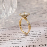 Stunning 3.0 CT Oval Moissanite Engagement Ring with Halo & Pave Design 3
