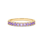 1.32 TCW Round Amethyst Lab Made Diamond- February Birthstone Wedding Band 5