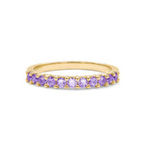 1.32 TCW Round Amethyst Lab Made Diamond- February Birthstone Wedding Band 5