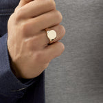 Oval Signet Men's Wedding Band in Solid Gold 4
