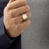 Oval Signet Men's Wedding Band in Solid Gold 4