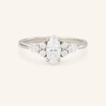 Stunning 1.5 CT Marquise Moissanite Engagement Ring with Cluster Design 4