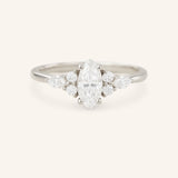 Stunning 1.5 CT Marquise Moissanite Engagement Ring with Cluster Design 4