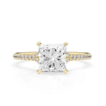 Stunning 2.0 CT Princess Moissanite Engagement Ring with Split Shank Design 1