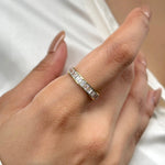 Stunning 0.50 TCW Emerald Moissanite Stones Full Eternity Wedding Band 1