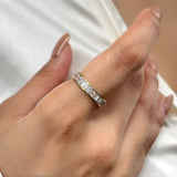 Stunning 0.50 TCW Emerald Moissanite Stones Full Eternity Wedding Band 1