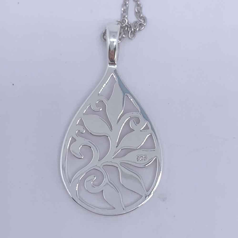 Round Cut Cubic Zirconia in 925 Sterling Silver Necklace 5