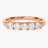 Stunning 0.55 CT Round Moissanite Stones Half Stone Wedding Band 3
