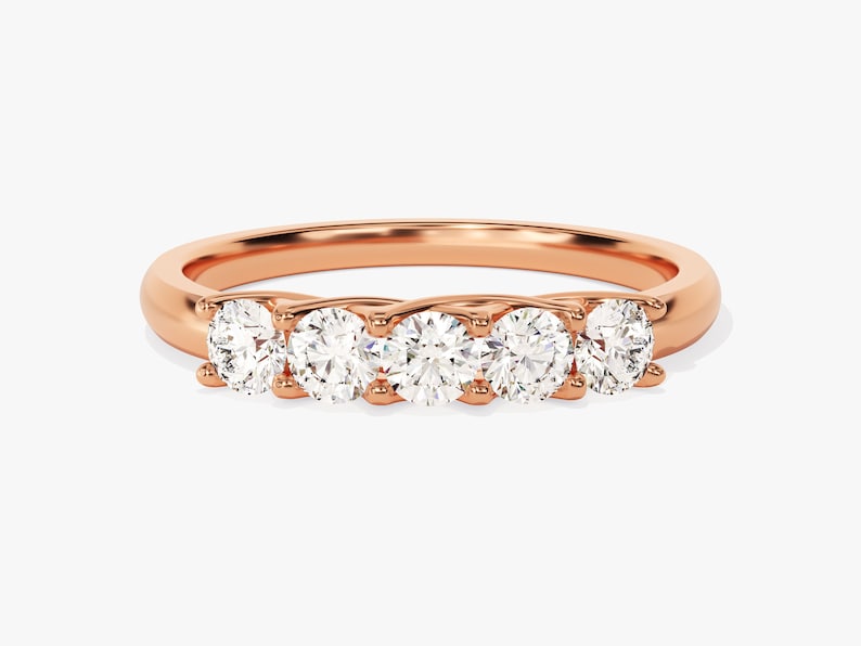 Stunning 0.55 CT Round Moissanite Stones Half Stone Wedding Band 3