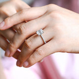 Stunning 1.0 - 2.0 CT Emerald Moissanite Engagement Ring with Hidden Halo Design 10
