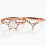1.50 CT Oval Cut Moissanite Bridal Ring Set with Marquise & Round Wedding Bands 4