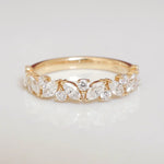 Stunning 0.4 TCW Marquise & Round Moissanite Stones Alternate Wedding Band 1