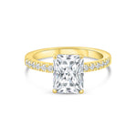Stunning 3.0 CT Radiant Moissanite Engagement Ring in Pave Design 1