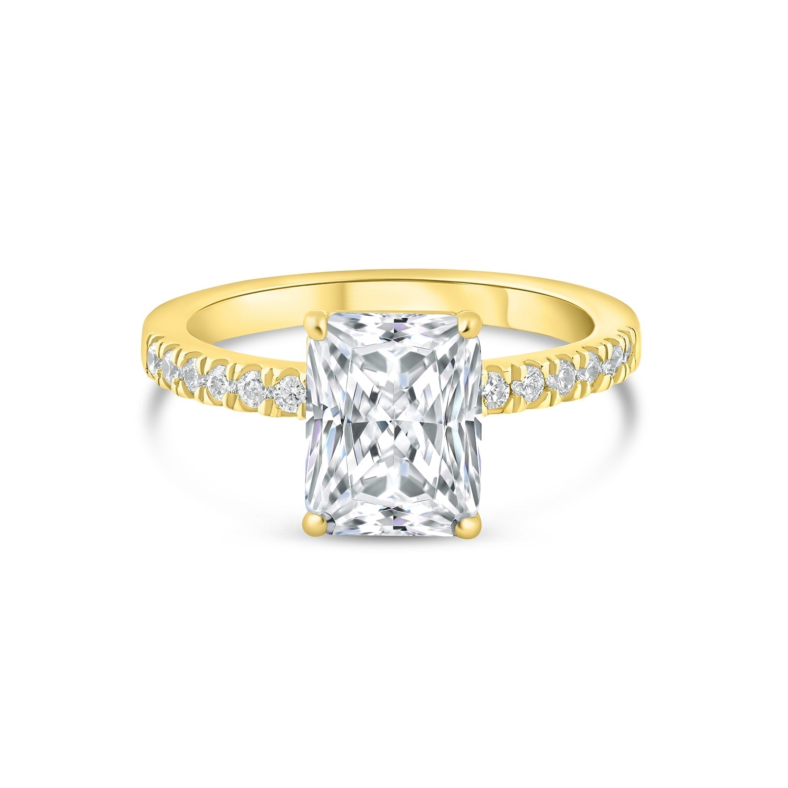 Stunning 3.0 CT Radiant Moissanite Engagement Ring in Pave Design 1
