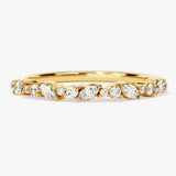 Stunning 0.30 CT Round & Marquise Moissanite Stones Alternate Diamond Wedding Band 1