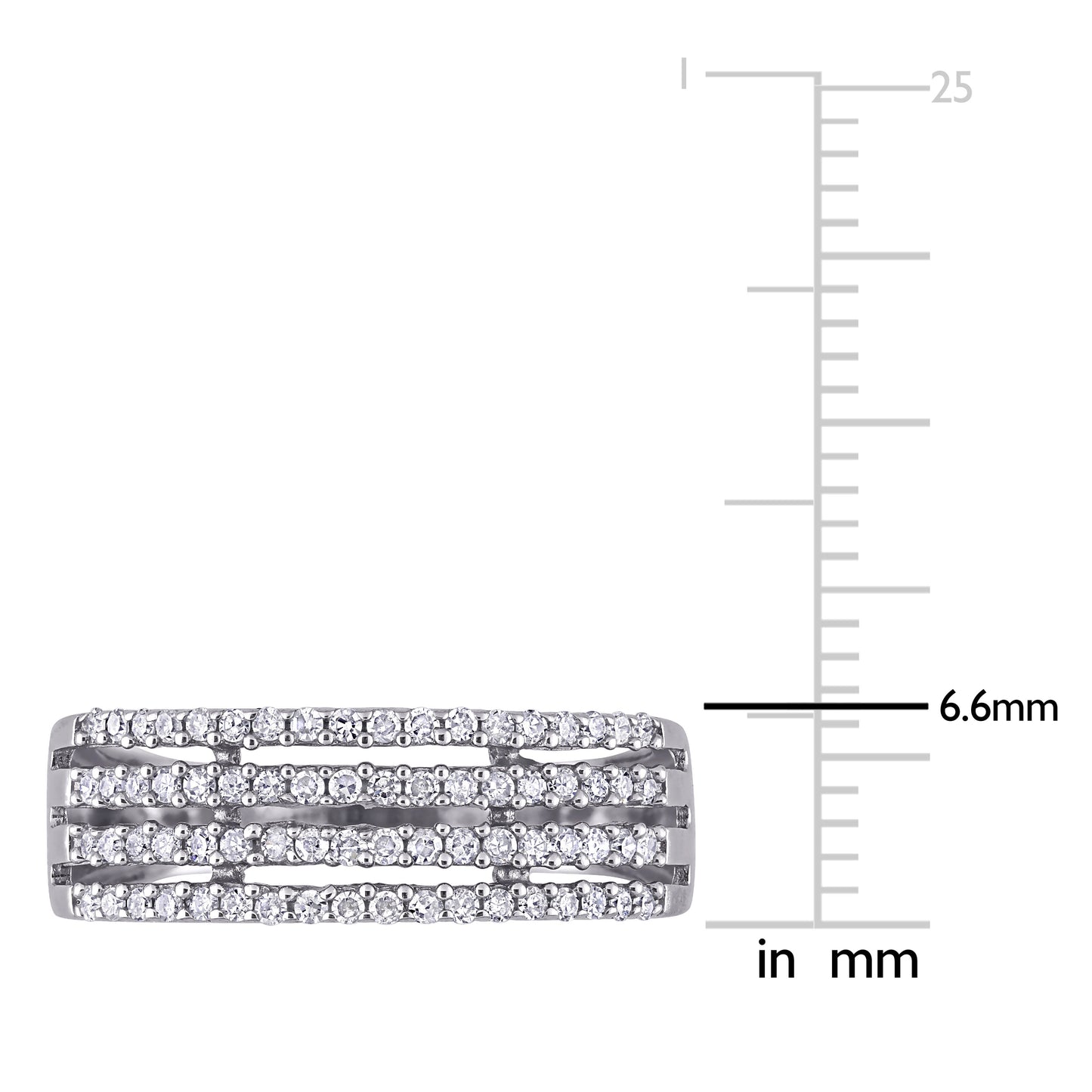 Round Cut Cubic Zirconia in 925 Sterling Silver Wedding Bands 10