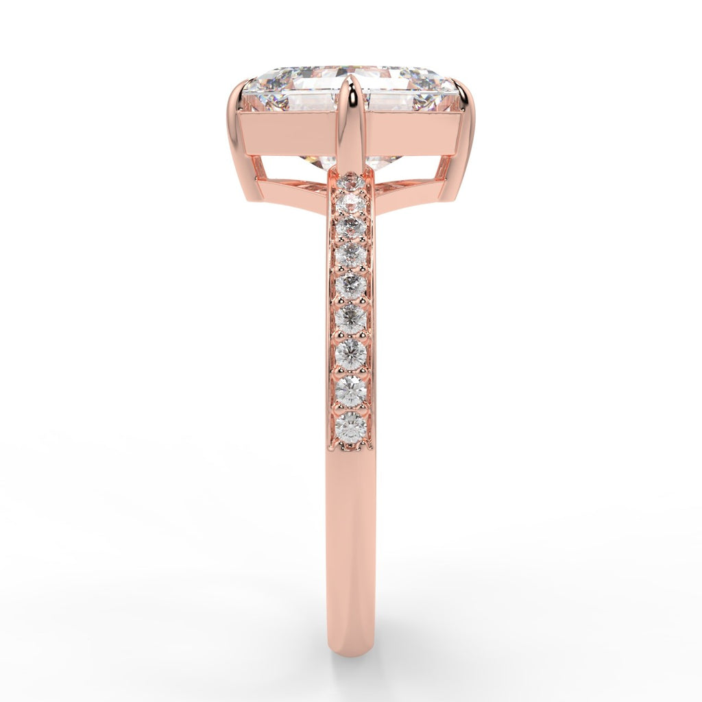 Stunning 2.0 CT Asscher Moissanite Engagement Ring with Pave Design 10