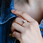 Stunning 1.0 - 2.0 CT Pear Moissanite Engagement Ring with Half Pave Design 2