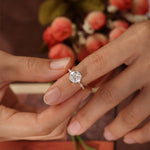 Stunning 3.0 CT Round Moissanite Engagement Ring with Pave Design 8