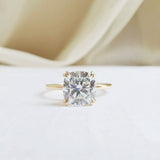 Cushion Solitaire Lab Grown Diamond Engagement Ring