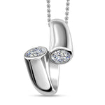Round Cut Cubic Zirconia in 925 Sterling Silver Necklace 1