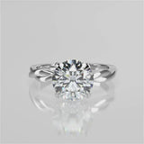Stunning 2.0 CT Round Moissanite Engagement Ring with Solitaire Design 4