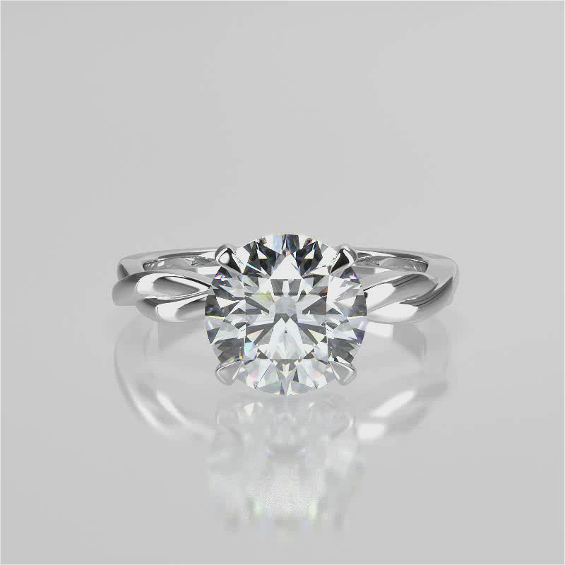 Stunning 2.0 CT Round Moissanite Engagement Ring with Solitaire Design 4