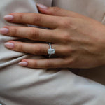 3.15 CT  Elongated Cushion Moissanite Ring Featuring Hidden Halo & Pave Style 4