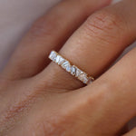 Stunning 0.4 TCW Baguette, Round & Trillion Moissanite Stones with Half Eternity Wedding Bands 3