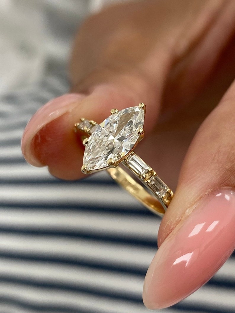 Stunning 2.0 CT Round Moissanite Engagement Ring with Dainty Pave Design 5