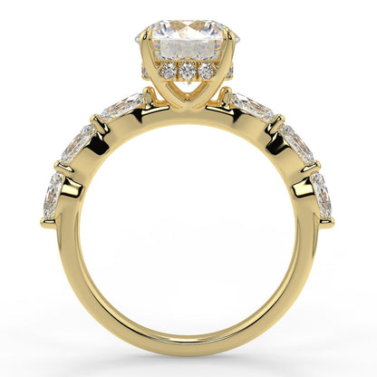 Stunning 2.0 CT Round Moissanite Engagement Ring with Hidden Halo & Pave Design 3