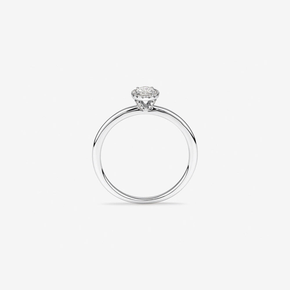 Stunning 0.3 CT Oval Moissanite Engagement Ring In Halo Design 2