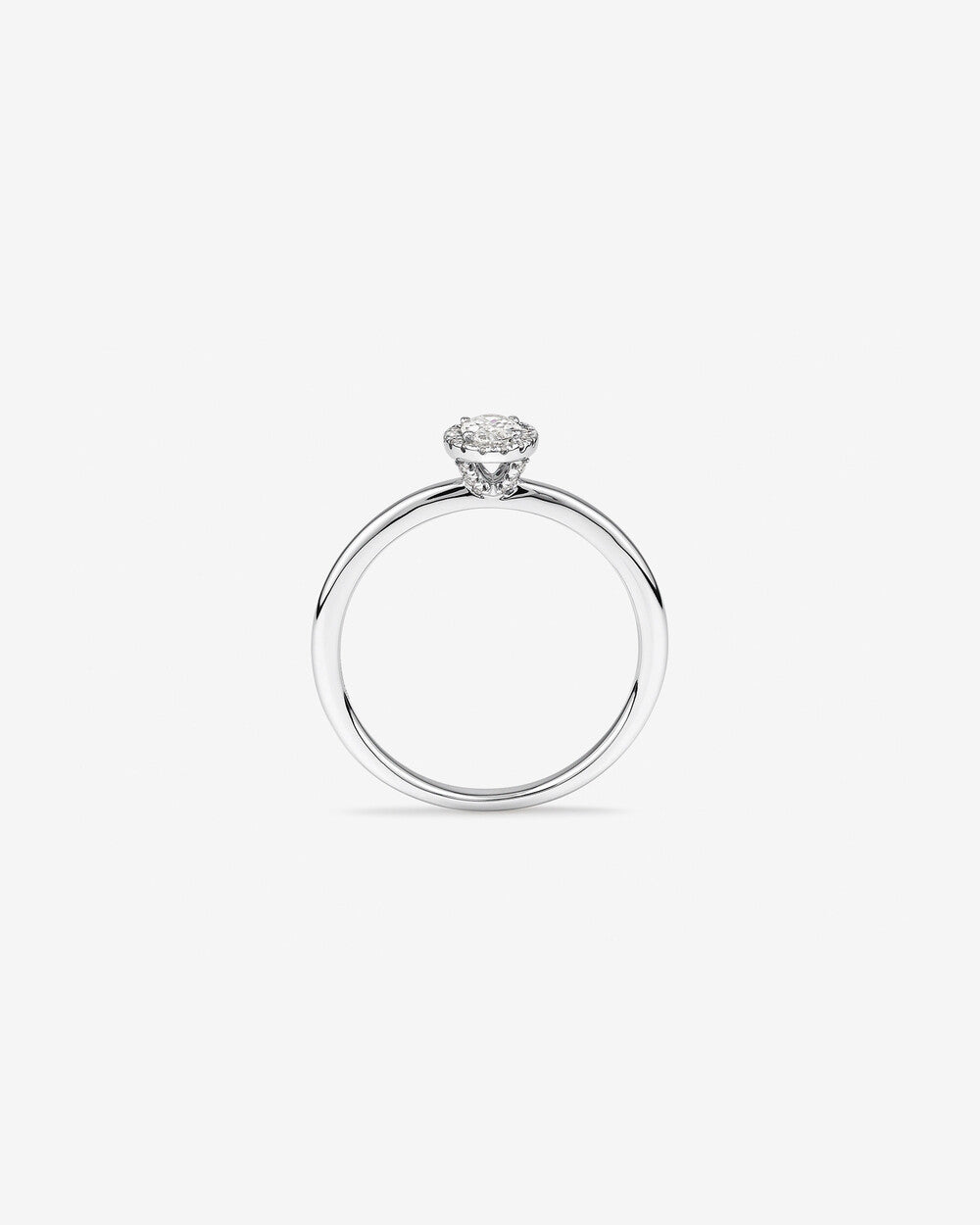 Stunning 0.3 CT Oval Moissanite Engagement Ring In Halo Design 2