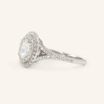 Stunning 1.0 CT Round Moissanite Engagement Ring with Double Halo and Pave Design 4
