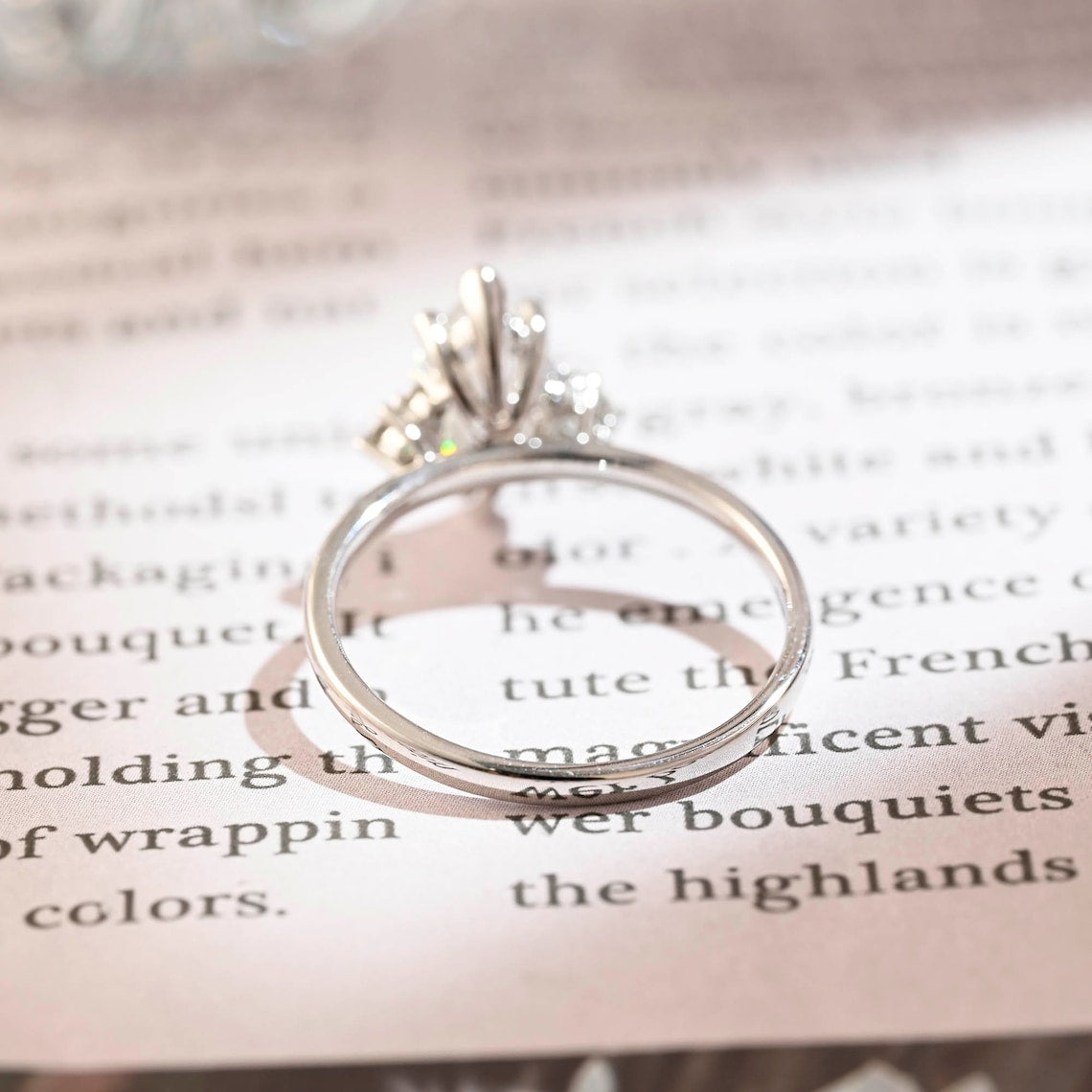 Stunning 3.0 CT Marquise Moissanite Engagement Ring with Cluster Design 8