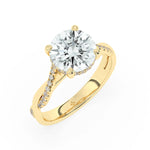Stunning 3.0 CT Round Moissanite Engagement Ring with Hidden Halo & Twisted Pave Design 6
