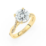 Stunning 3.0 CT Round Moissanite Engagement Ring with Hidden Halo & Twisted Pave Design 6