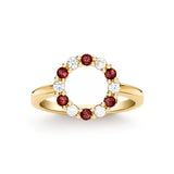 1.5 TCW Round Garnet Lab Made Diamond- January Birthstone Engagement Ring 3