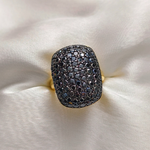 1.0 TCW Round Cut Black Gemstones Ring 2
